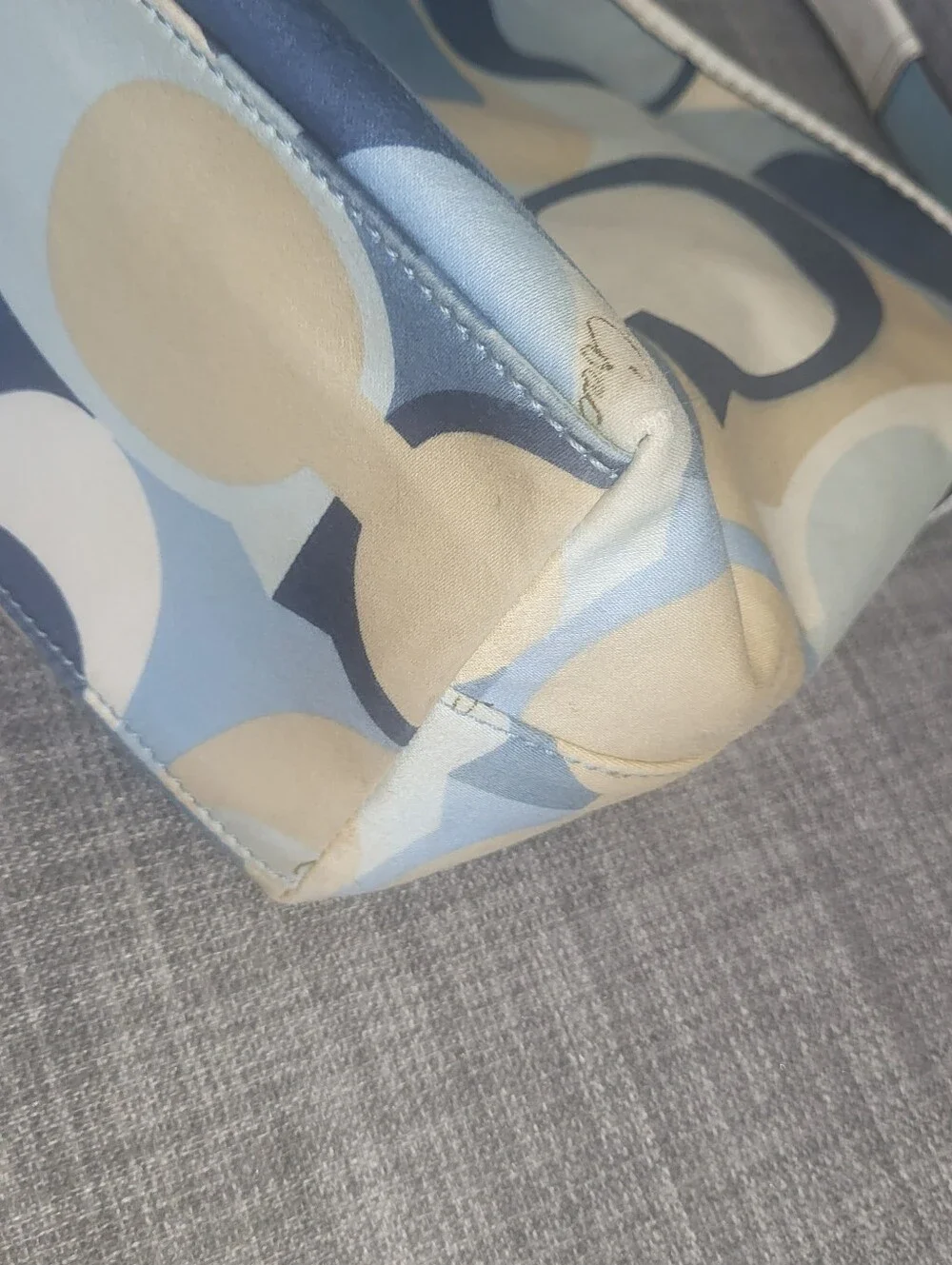 Coach Optic Signature Scarf Print Hobo Shoulder Bag 11955 Blue White Purse